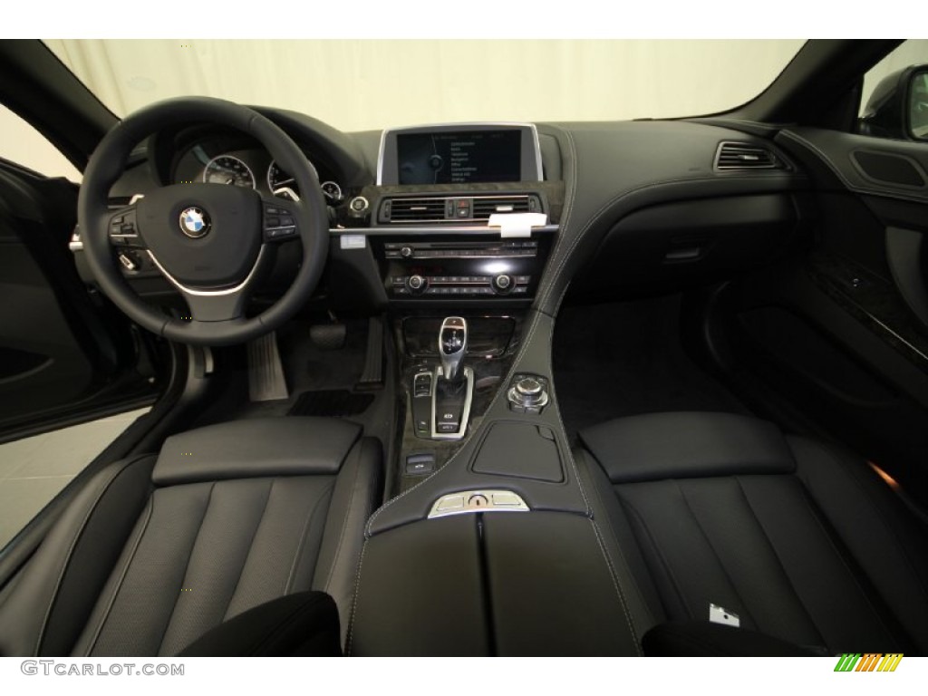 2012 BMW 6 Series 640i Convertible Black Nappa Leather Dashboard Photo #57941889