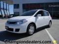 2012 Fresh Powder White Nissan Versa 1.8 S Hatchback  photo #1