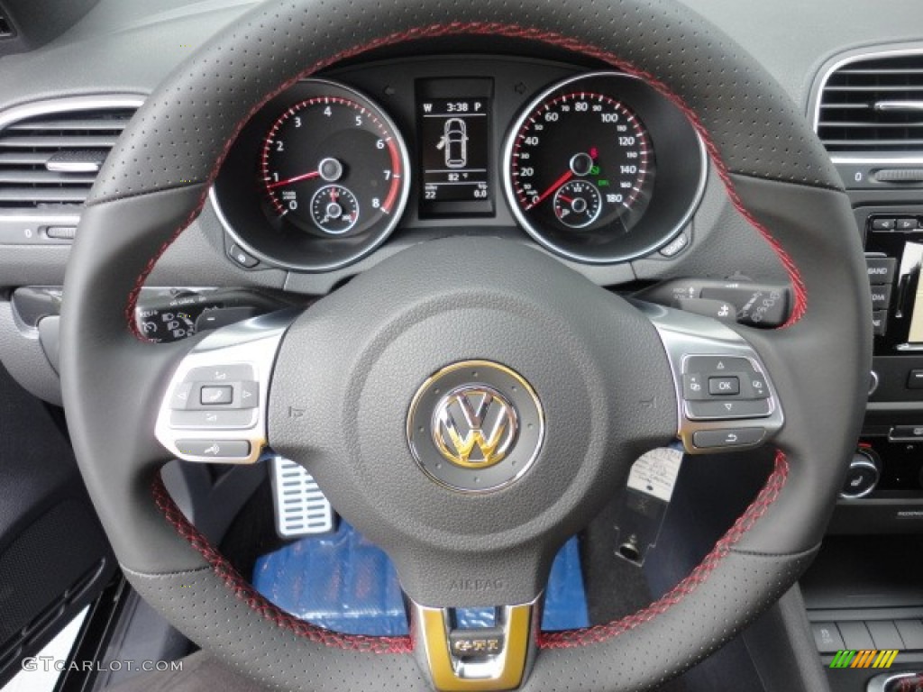 2012 Volkswagen GTI 2 Door Interlagos Plaid Cloth Steering Wheel Photo #57948523