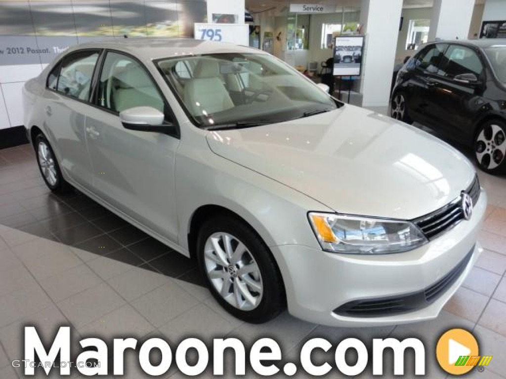 2012 Jetta SE Sedan - White Gold Metallic / Cornsilk Beige photo #1