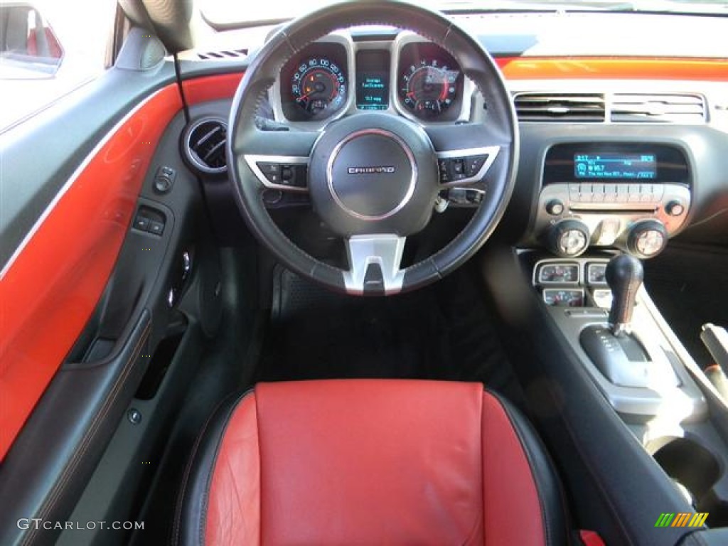 2010 Chevrolet Camaro SS/RS Coupe Black/Inferno Orange Dashboard Photo #57958800