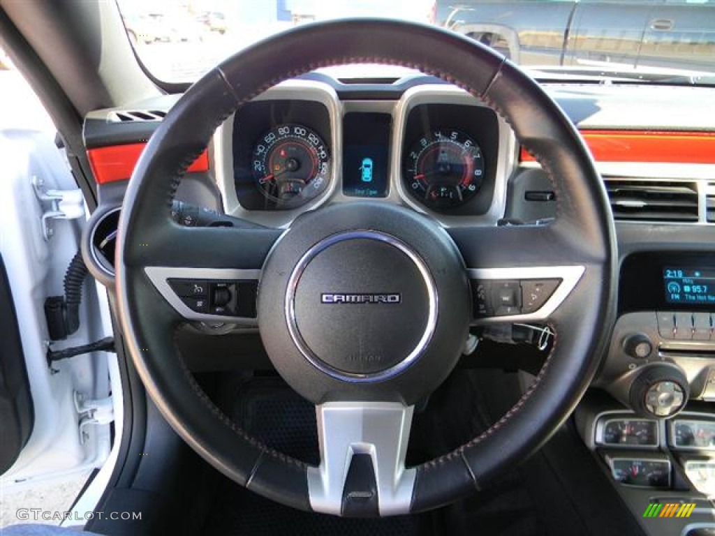 2010 Chevrolet Camaro SS/RS Coupe Black/Inferno Orange Steering Wheel Photo #57958881