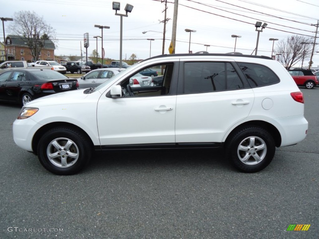 2008 Santa Fe GLS - Powder White Pearl / Beige photo #9