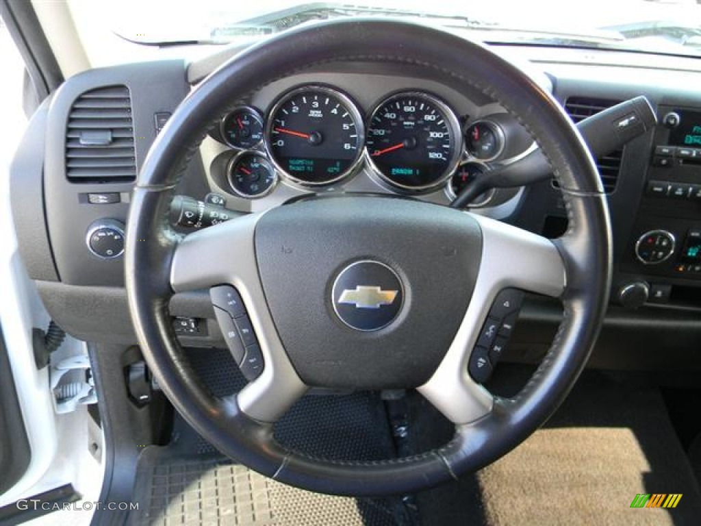 2009 Chevrolet Silverado 2500HD LT Crew Cab Ebony Steering Wheel Photo #57960631