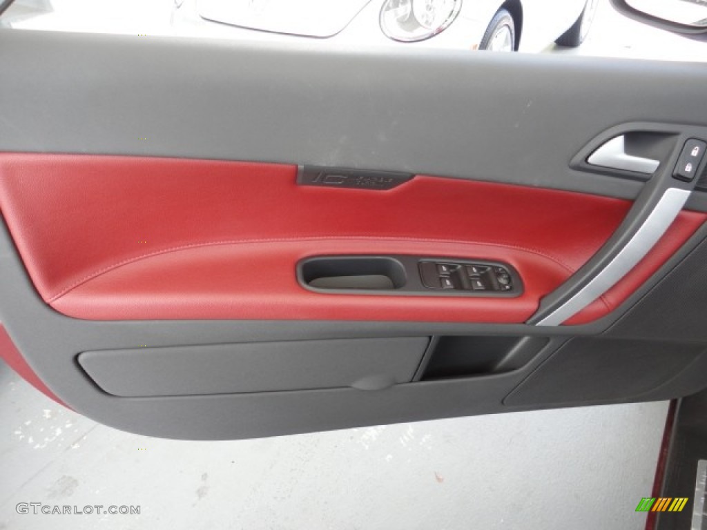 2011 Volvo C70 T5 Cranberry Leather/Off Black Door Panel Photo #57961747