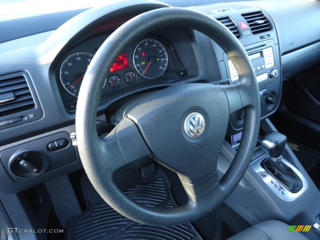 2007 Volkswagen Rabbit 2 Door Anthracite Steering Wheel Photo #57961801