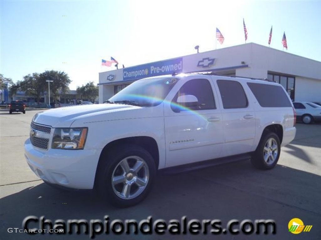 2008 Suburban 1500 LTZ - Summit White / Light Cashmere/Ebony photo #1