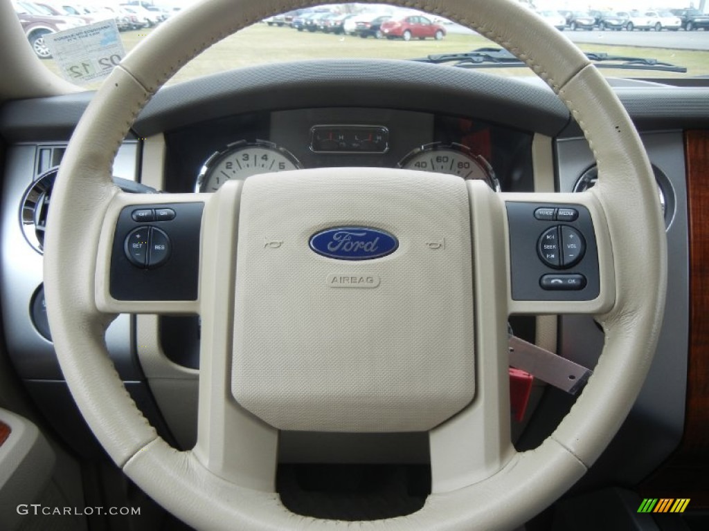 2010 Ford Expedition EL Eddie Bauer Camel Steering Wheel Photo #57972202