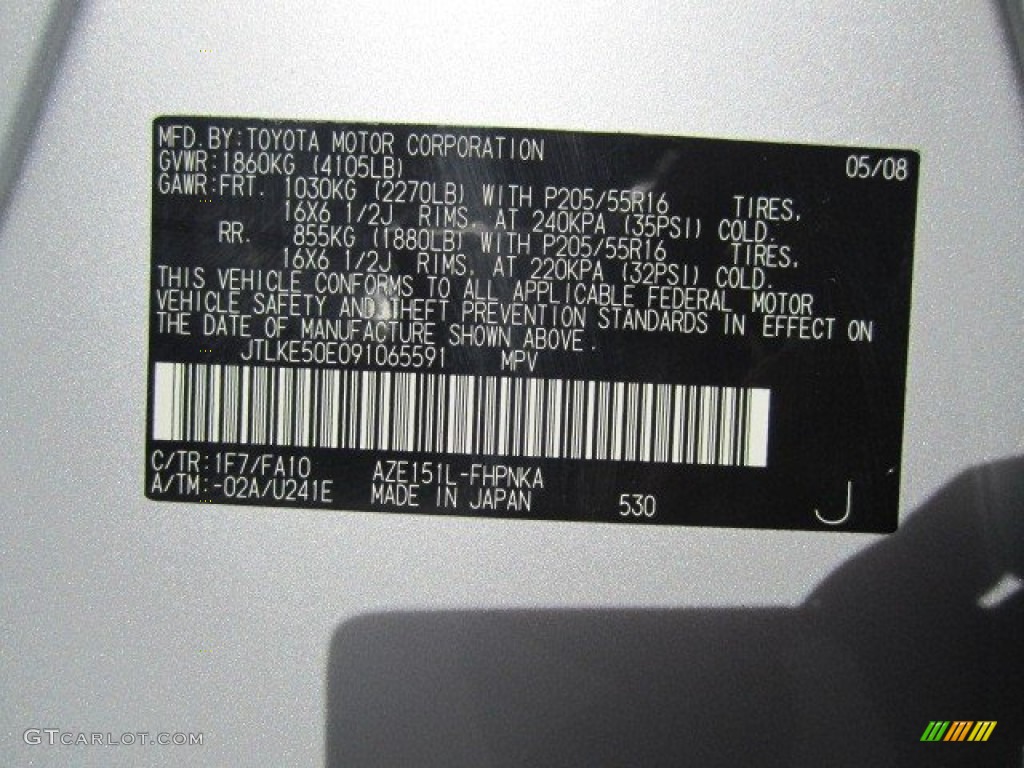 2009 xB Color Code 1F7 for Classic Silver Metallic Photo #57972437