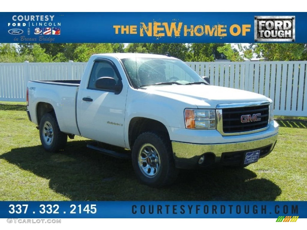 2008 Sierra 1500 Regular Cab 4x4 - Summit White / Dark Titanium photo #1