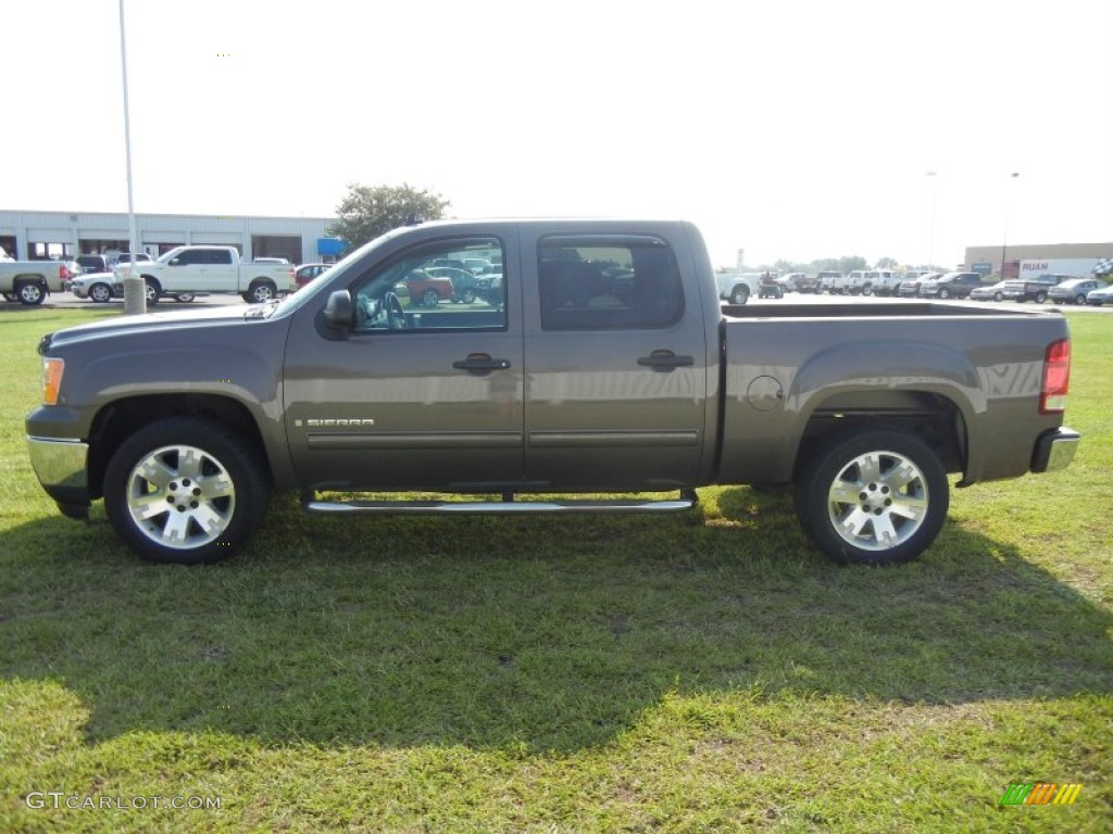 2008 Sierra 1500 SLE Crew Cab - Medium Brown Metallic / Ebony photo #5