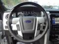 Platinum Steel Gray/Black Leather Steering Wheel Photo for 2012 Ford F150 #57976370