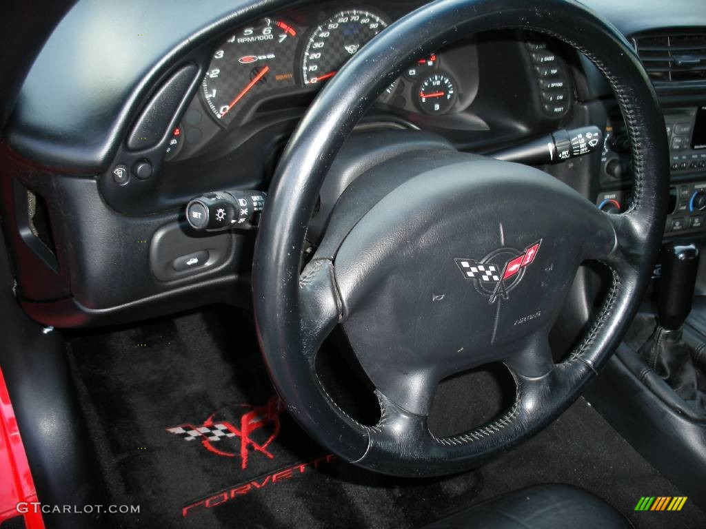 2001 Chevrolet Corvette Z06 Black Steering Wheel Photo #57978299