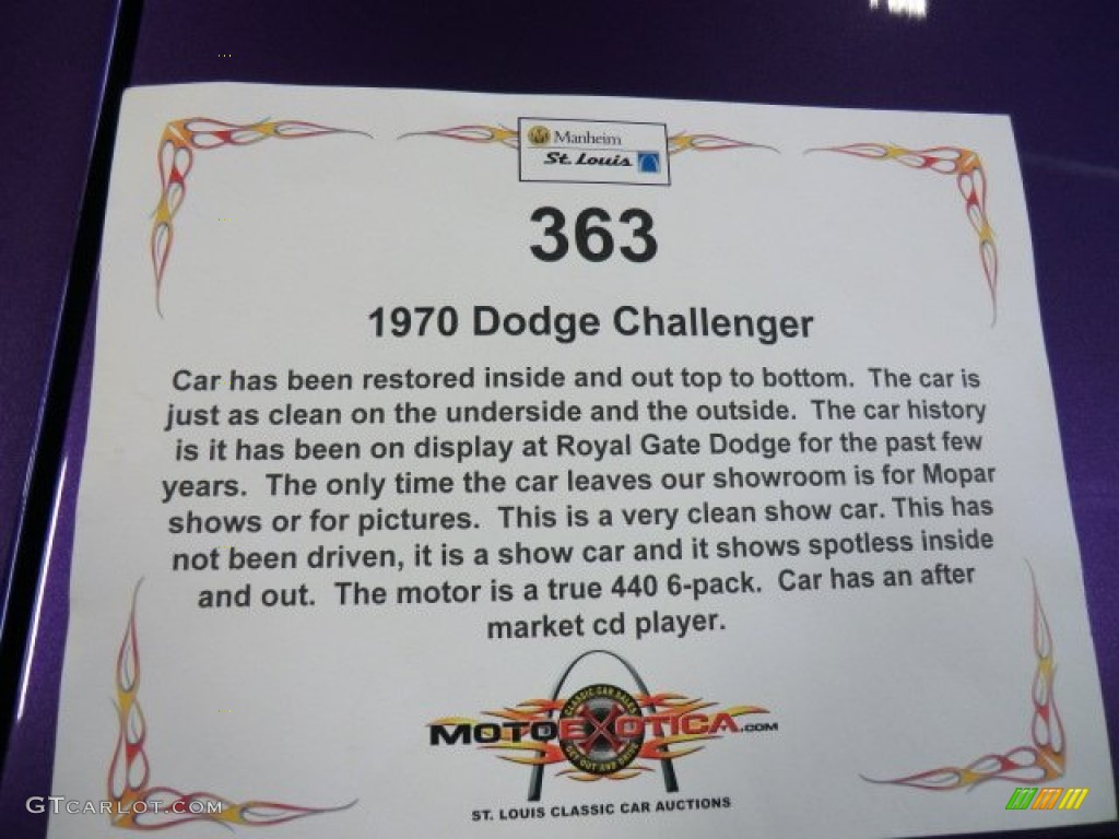 1970 Dodge Challenger R/T Coupe Books/Manuals Photo #57985031