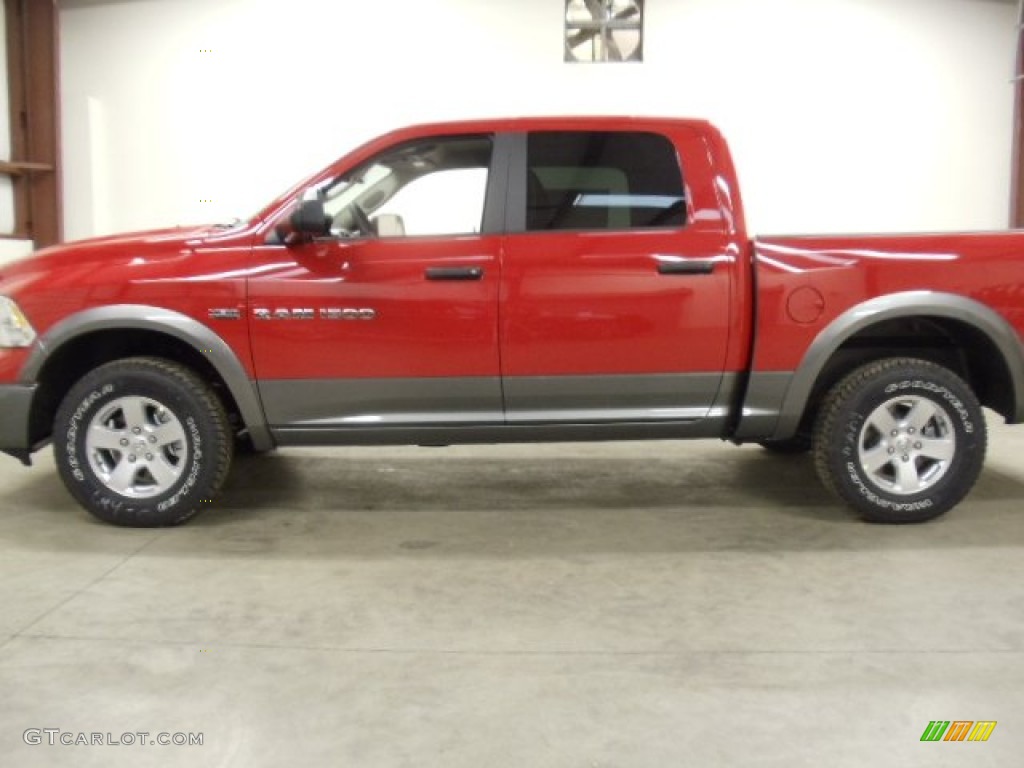 2012 Ram 1500 Outdoorsman Crew Cab 4x4 - Flame Red / Dark Slate Gray/Medium Graystone photo #2