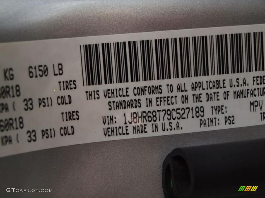 2009 Grand Cherokee Color Code PS2 for Bright Silver Metallic Photo #57989816