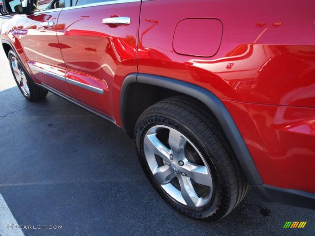 2011 Grand Cherokee Overland 4x4 - Inferno Red Crystal Pearl / Dark Frost Beige/Light Frost Beige photo #4