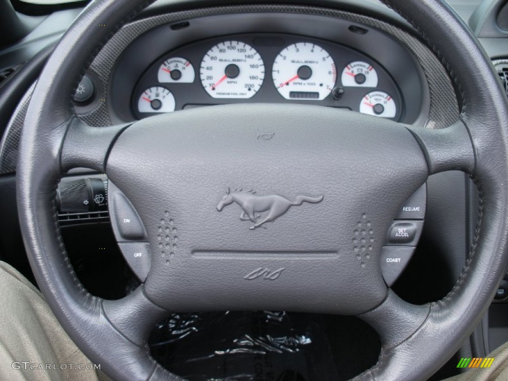 2001 Ford Mustang Saleen S281 Supercharged Convertible Dark Charcoal Steering Wheel Photo #57990842