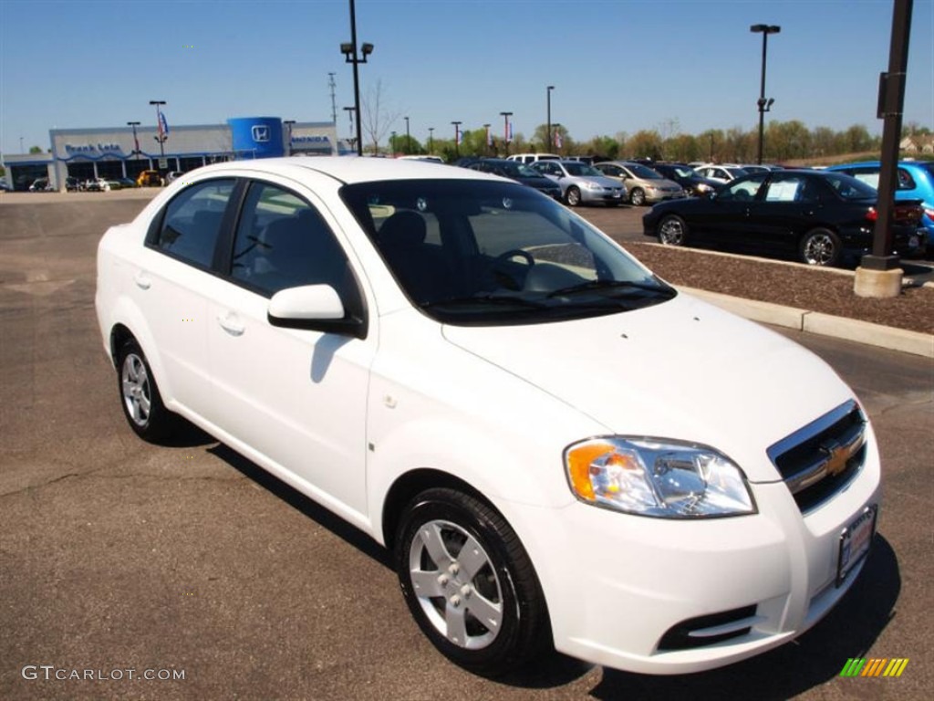 2008 Aveo LS Sedan - Summit White / Charcoal photo #2