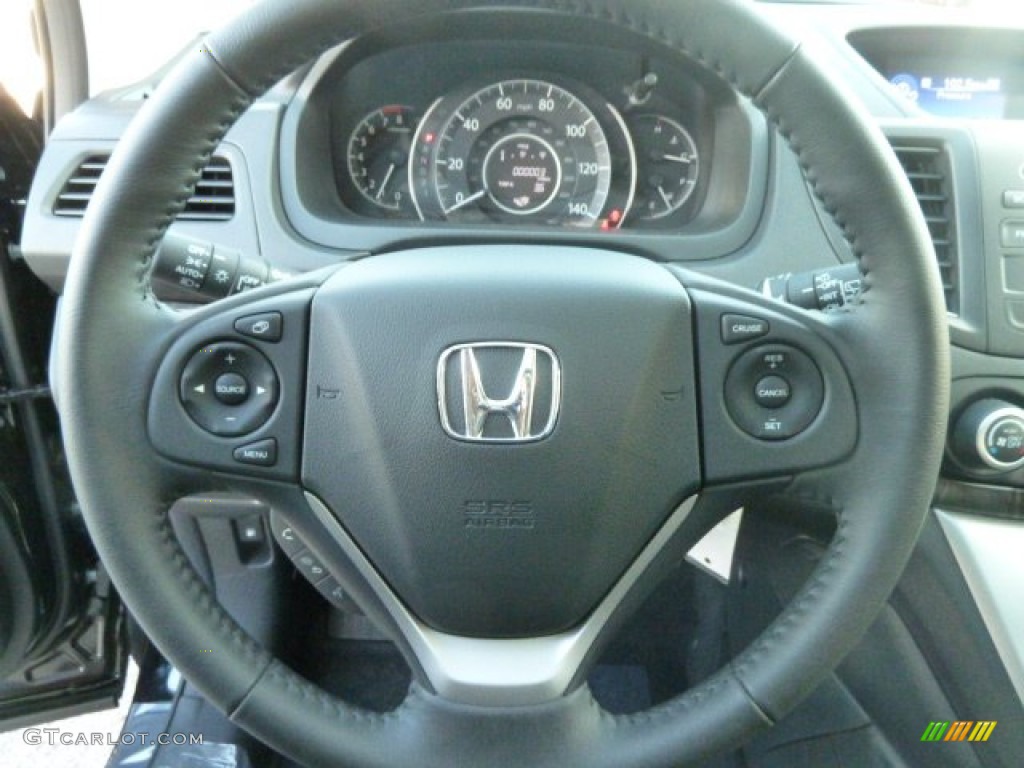 2012 Honda CR-V EX-L 4WD Black Steering Wheel Photo #58005953