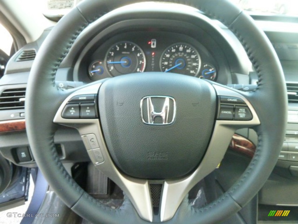 2012 Honda Accord Crosstour EX-L 4WD Black Steering Wheel Photo #58006496