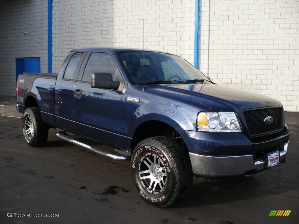 2005 F150 XLT SuperCab 4x4 - True Blue Metallic / Medium Flint Grey photo #2