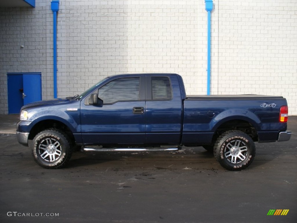 2005 F150 XLT SuperCab 4x4 - True Blue Metallic / Medium Flint Grey photo #4