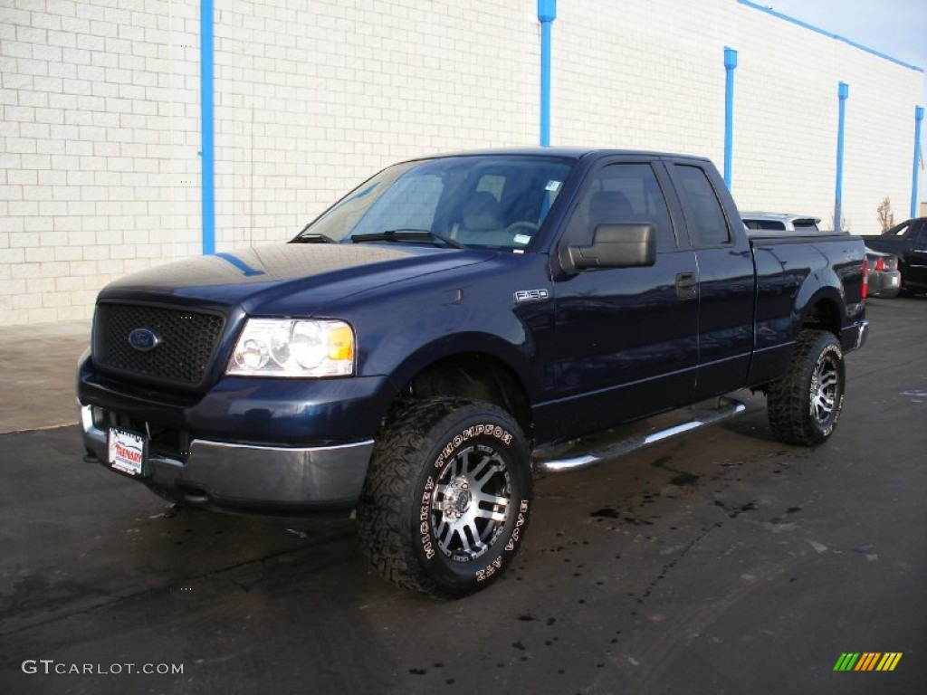 2005 F150 XLT SuperCab 4x4 - True Blue Metallic / Medium Flint Grey photo #7