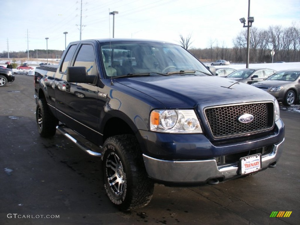 2005 F150 XLT SuperCab 4x4 - True Blue Metallic / Medium Flint Grey photo #8