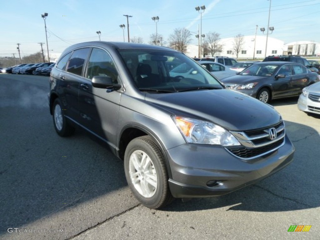 2011 CR-V EX 4WD - Polished Metal Metallic / Black photo #7