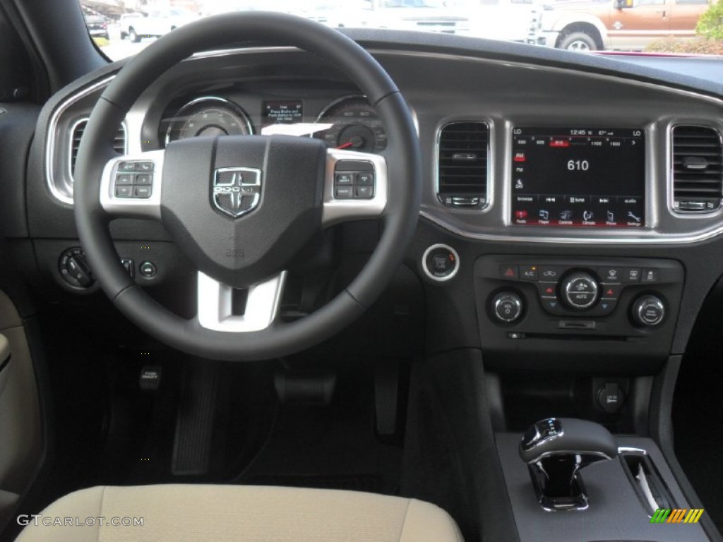 2012 Dodge Charger SXT Black/Light Frost Beige Dashboard Photo #58008506