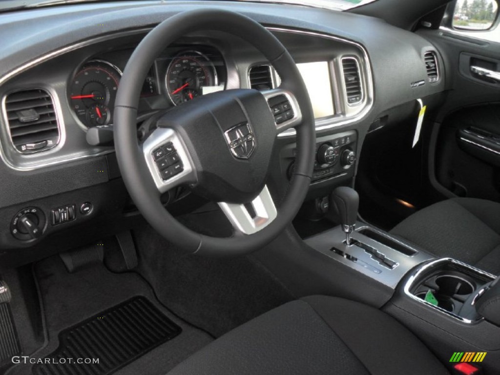 Black Interior 2012 Dodge Charger R/T Photo #58008887