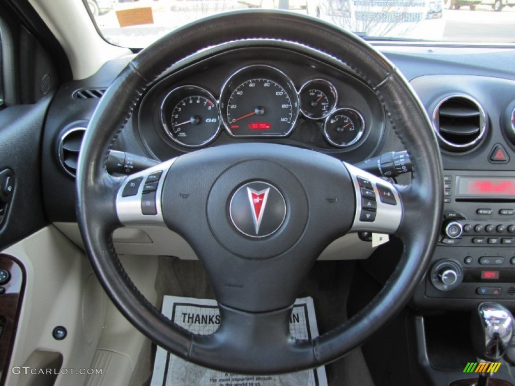 2007 Pontiac G6 GTP Sedan Light Taupe Steering Wheel Photo #58018952