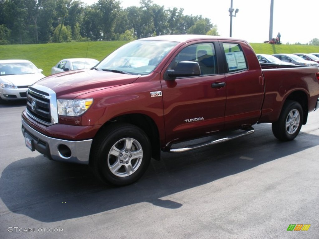 2010 Tundra Double Cab 4x4 - Salsa Red Pearl / Graphite Gray photo #6