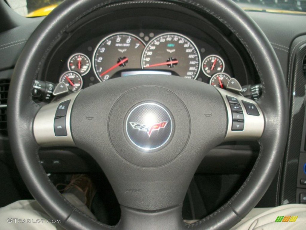 2010 Chevrolet Corvette Convertible Ebony Black Steering Wheel Photo #58026488