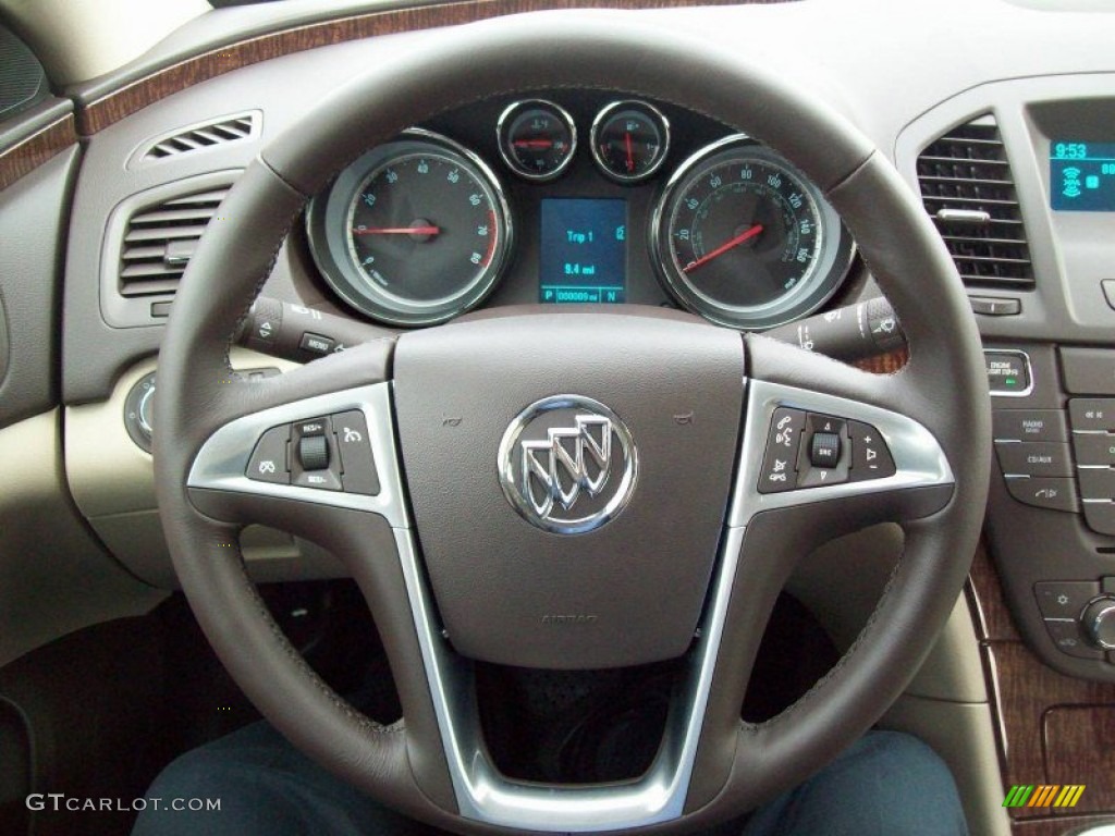 2012 Buick Regal Standard Regal Model Cashmere Steering Wheel Photo #58026746