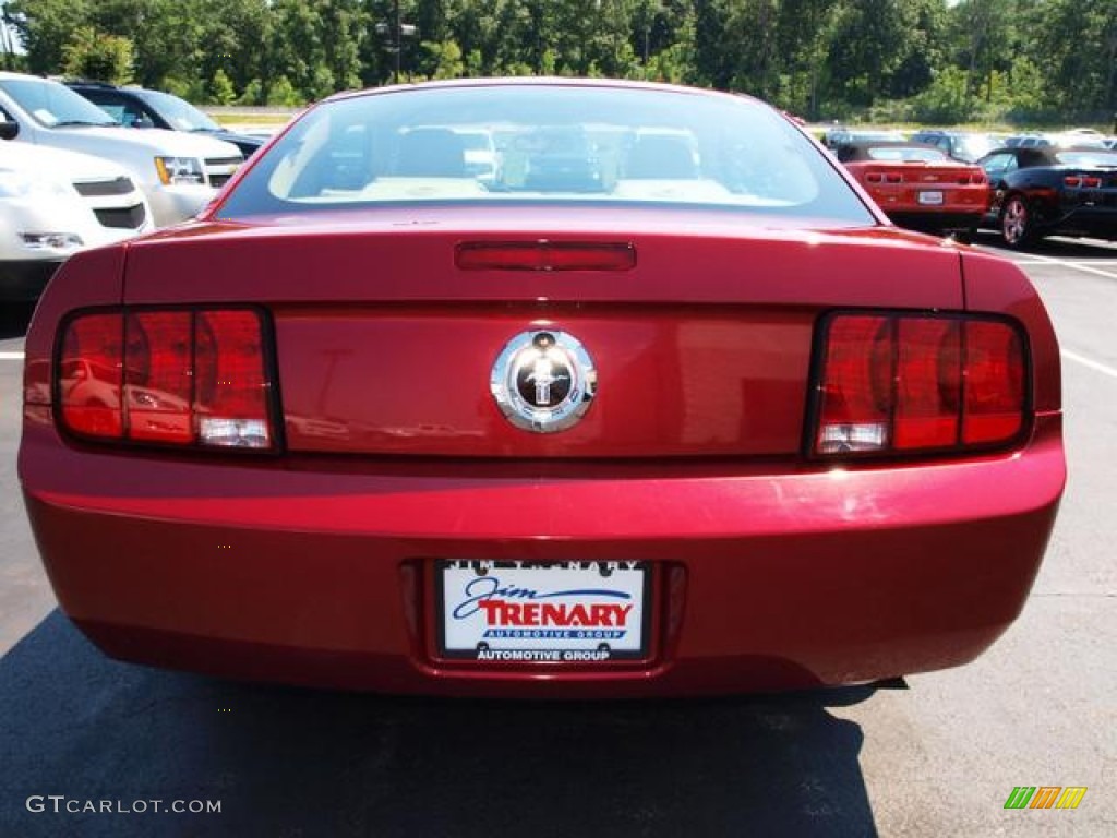 2006 Mustang V6 Premium Coupe - Redfire Metallic / Light Parchment photo #6