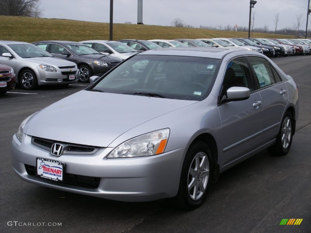 2003 Accord EX V6 Sedan - Satin Silver Metallic / Black photo #1