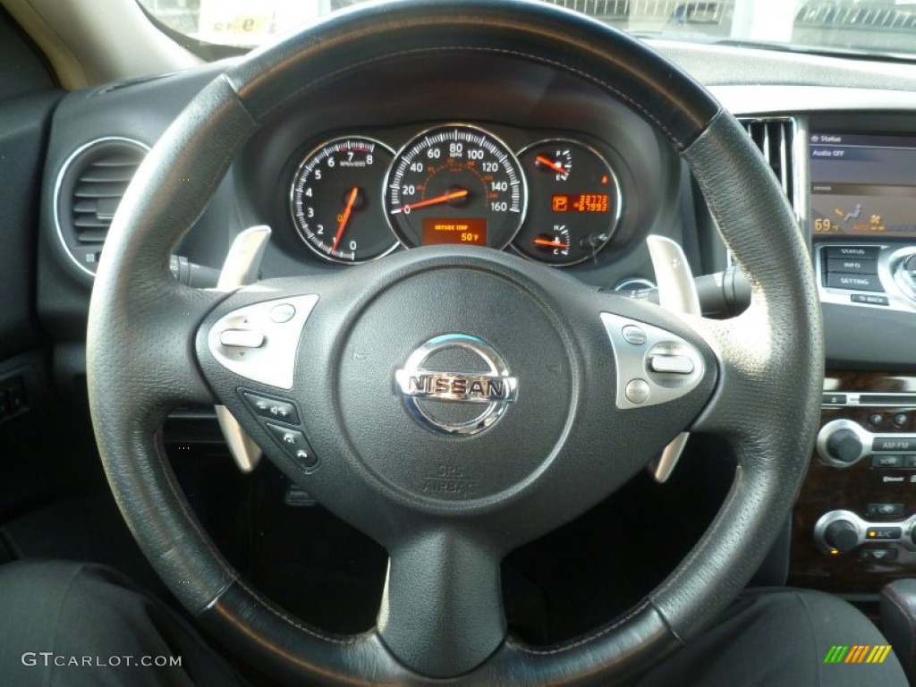 2009 Nissan Maxima 3.5 SV Premium Charcoal Steering Wheel Photo #58031726