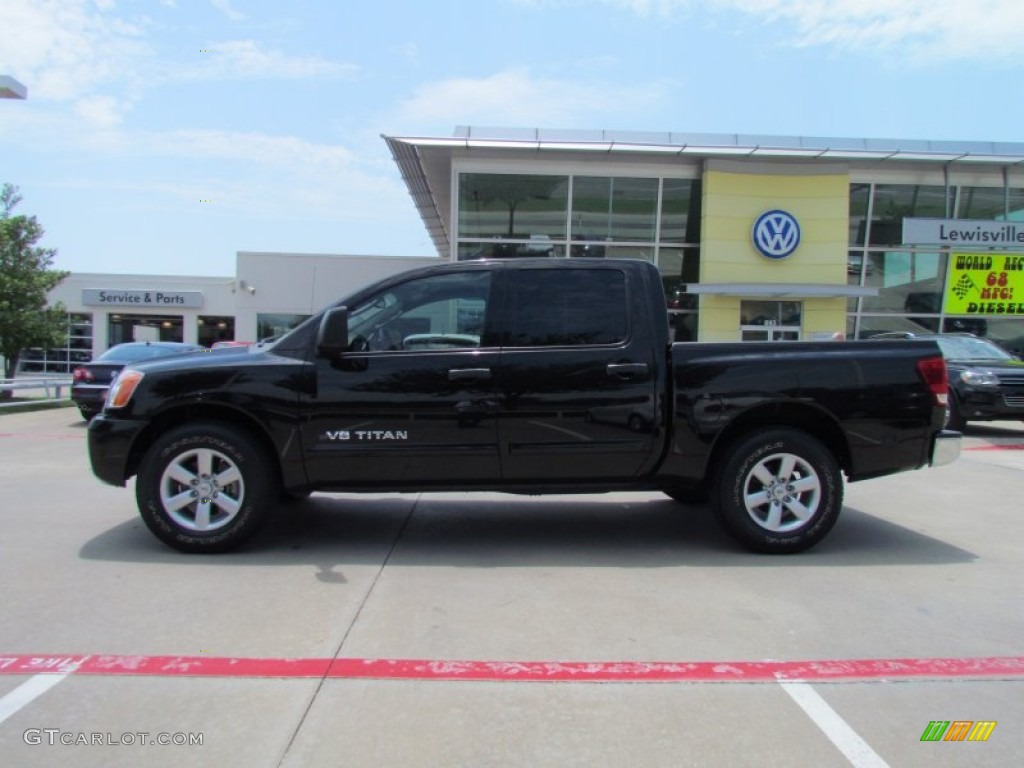 2009 Titan SE Crew Cab - Galaxy Black / Charcoal photo #2
