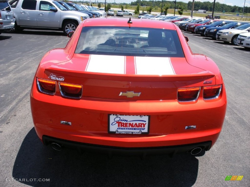 2010 Camaro SS/RS Coupe - Inferno Orange Metallic / Black photo #12