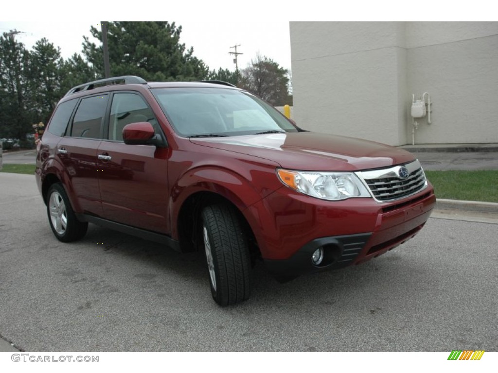 2009 Forester 2.5 X Limited - Camellia Red Pearl / Black photo #1