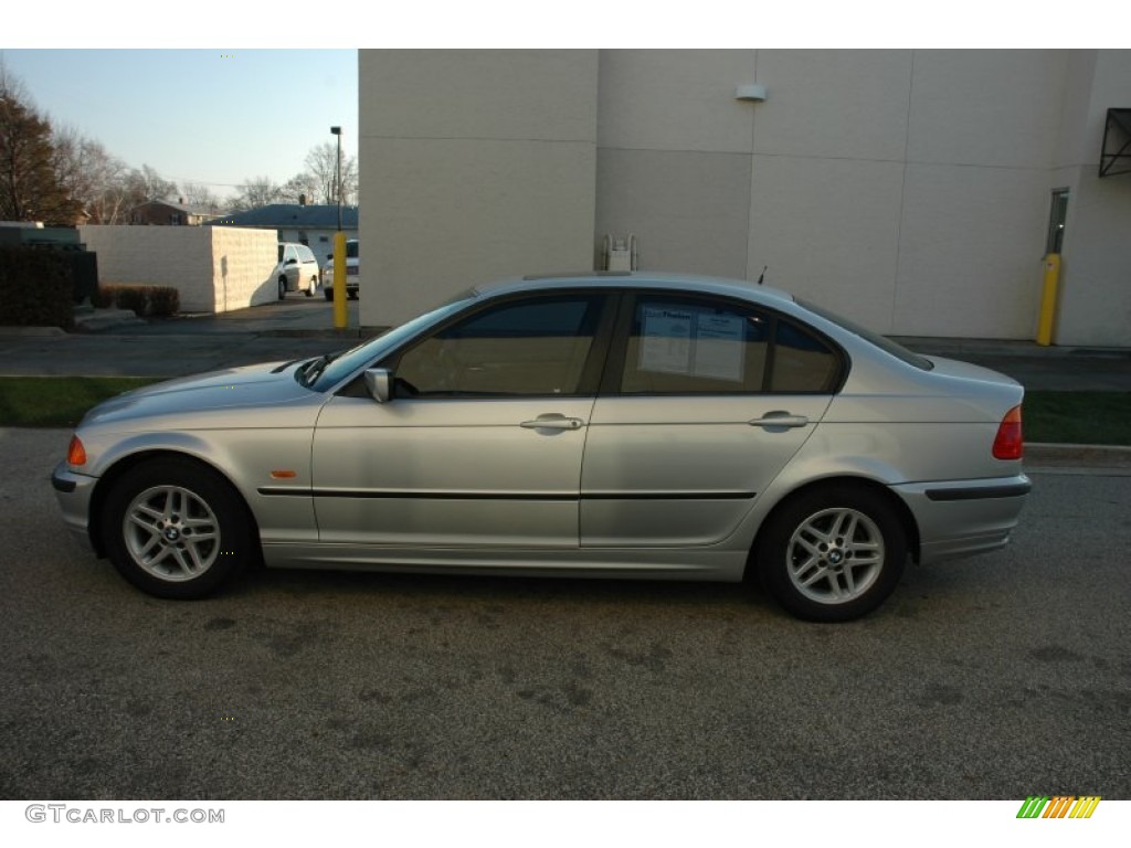 2000 3 Series 323i Sedan - Titanium Silver Metallic / Grey photo #14