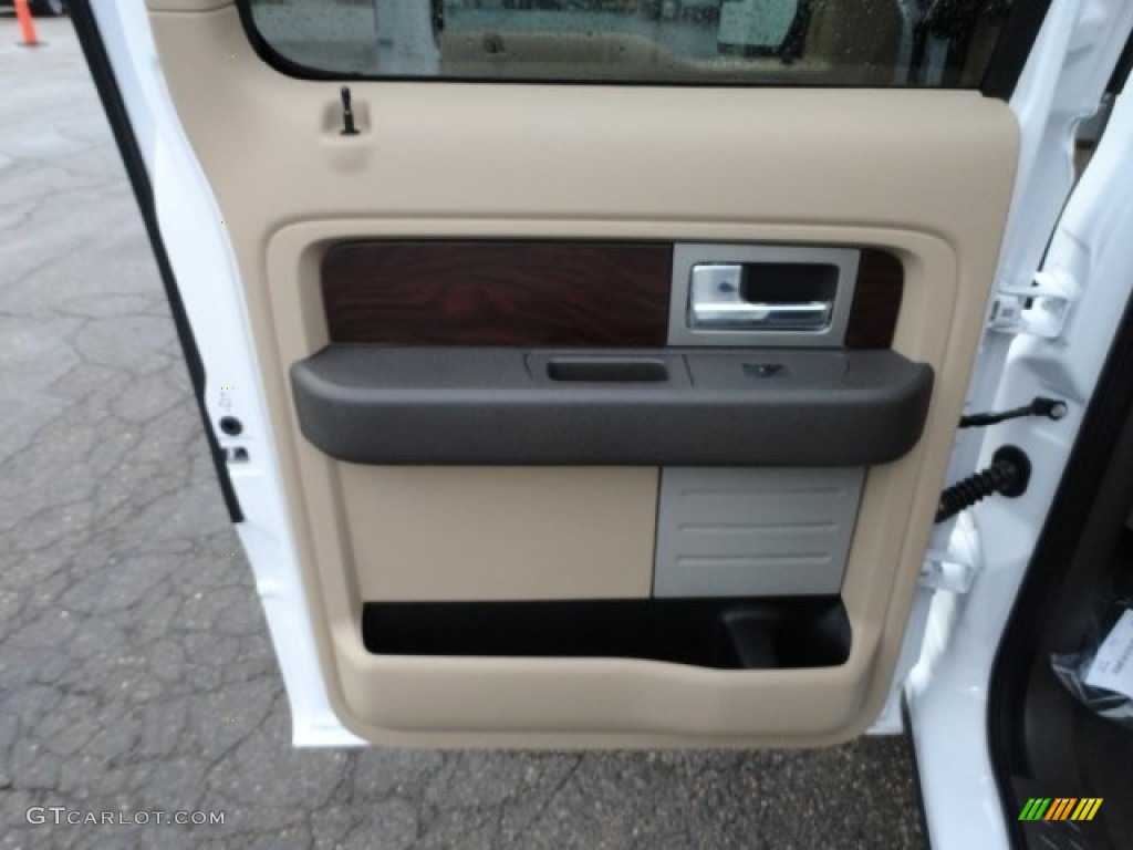 2012 Ford F150 Lariat SuperCrew 4x4 Pale Adobe Door Panel Photo #58042510