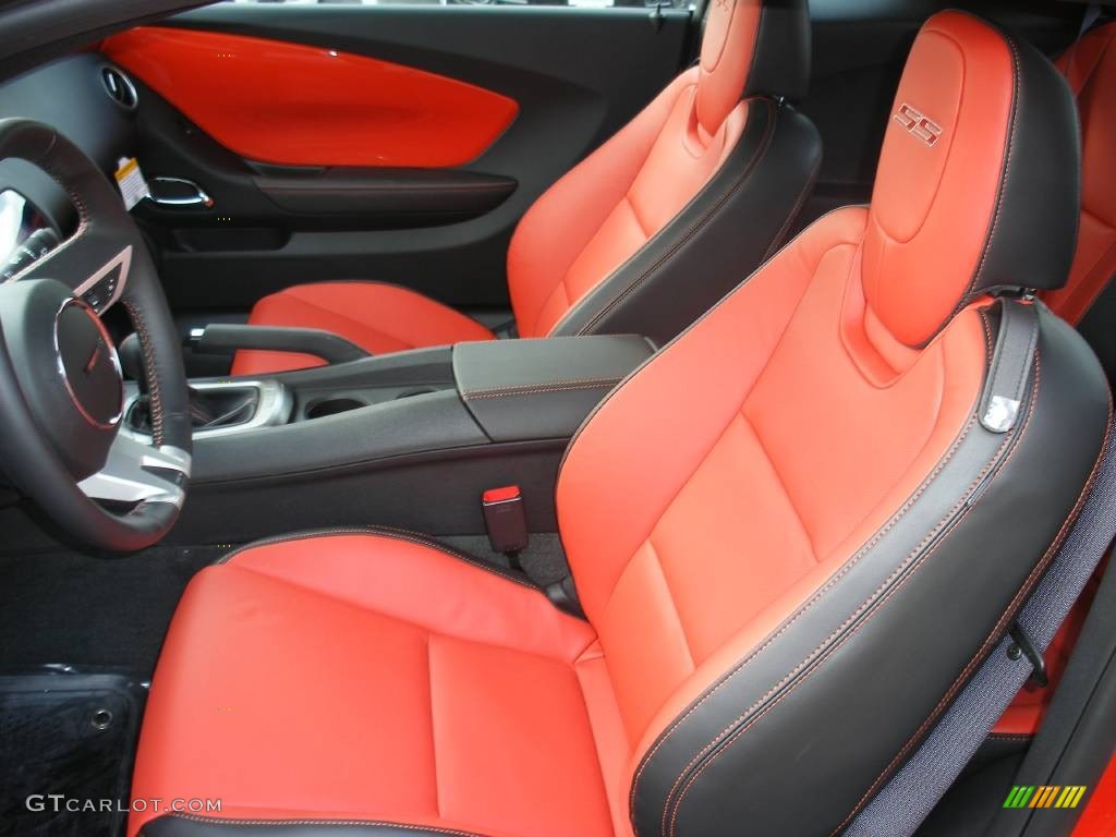 Black/Inferno Orange Interior 2010 Chevrolet Camaro SS/RS Coupe Photo #58042874