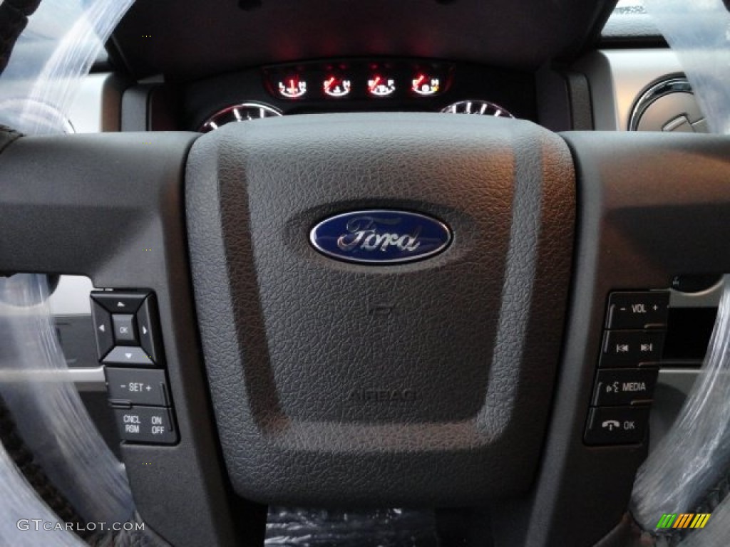 2012 Ford F150 FX4 SuperCrew 4x4 Black Steering Wheel Photo #58043060