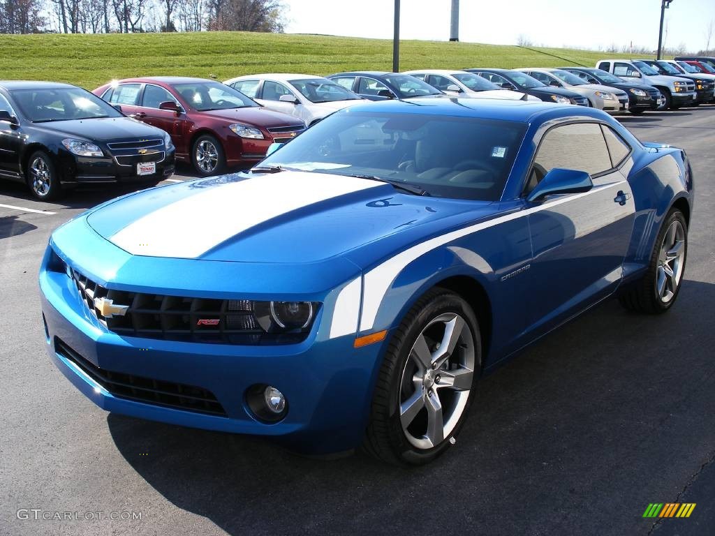 2010 Camaro LT Coupe - Aqua Blue Metallic / Black photo #2