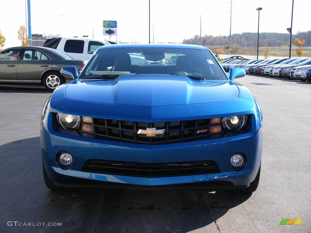 2010 Camaro LT Coupe - Aqua Blue Metallic / Black photo #9