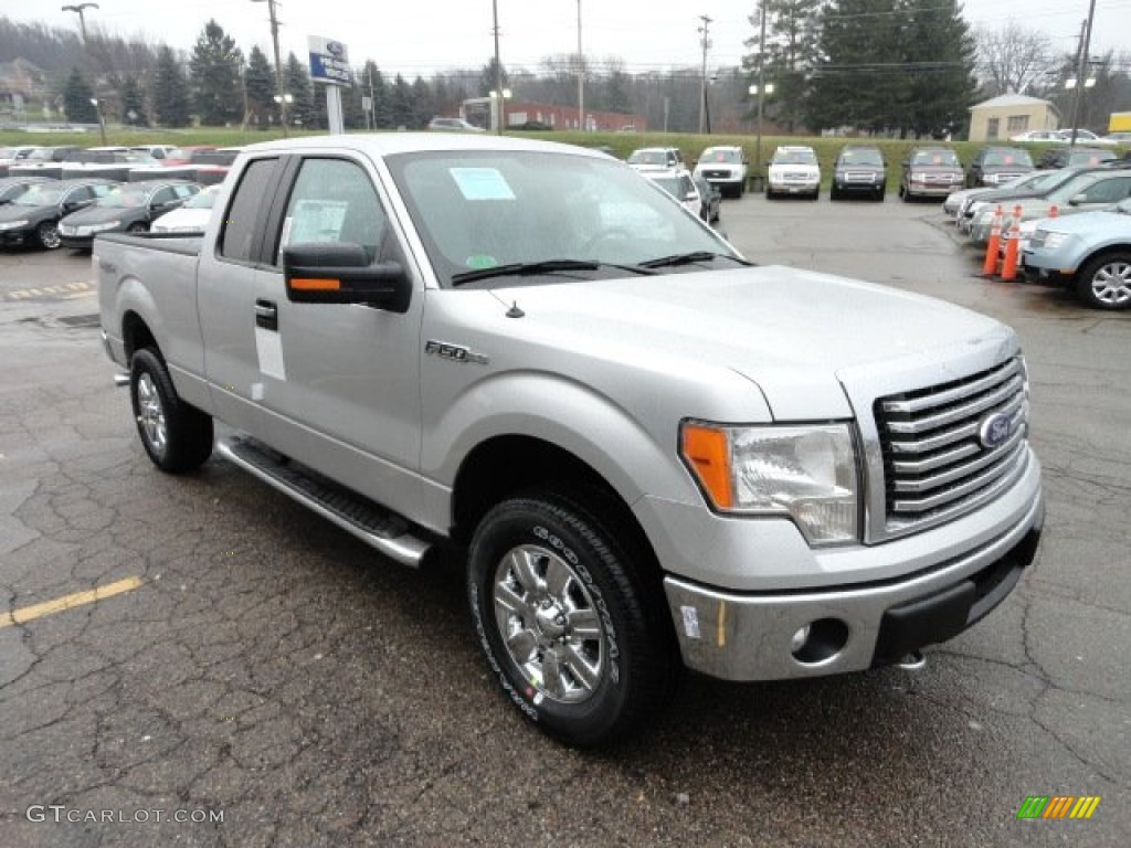 2012 F150 XLT SuperCab 4x4 - Ingot Silver Metallic / Steel Gray photo #6