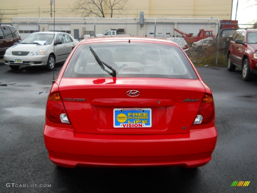 2003 Accent GL Coupe - Retro Red / Gray photo #14